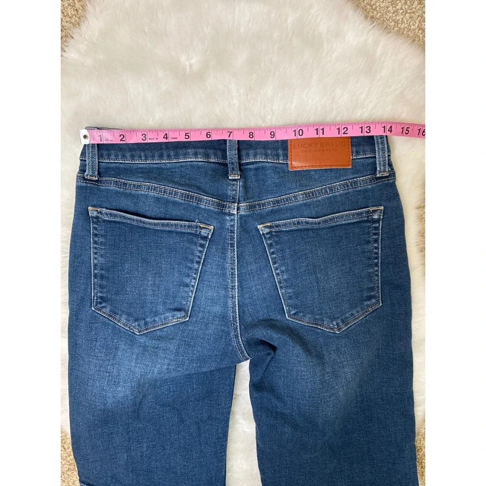 Lucky Brand Bermuda Dark Wash Denim Shorts Womens 4 27 Blue Stretch Knee Length